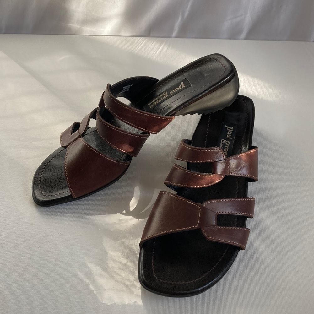 Paul Green Múnchen Brown Leather Sandals Size 7 US or 5 UK